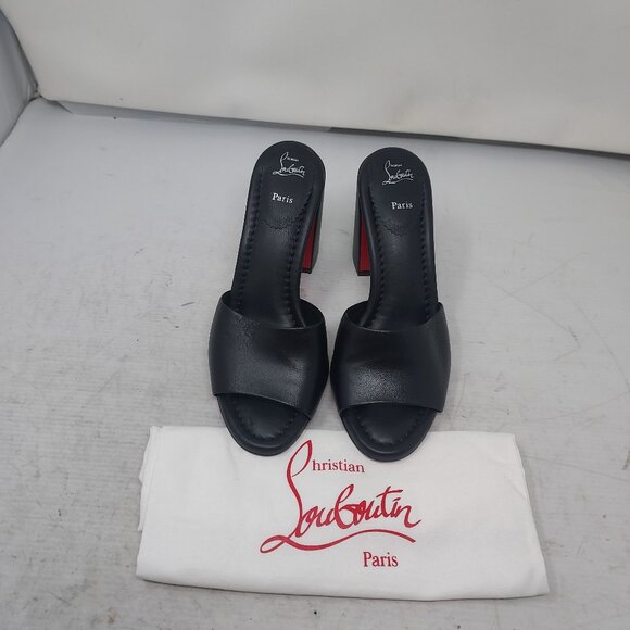 Christian Louboutin Black Jane Leather Heel Sandal - Picture 6 of 11